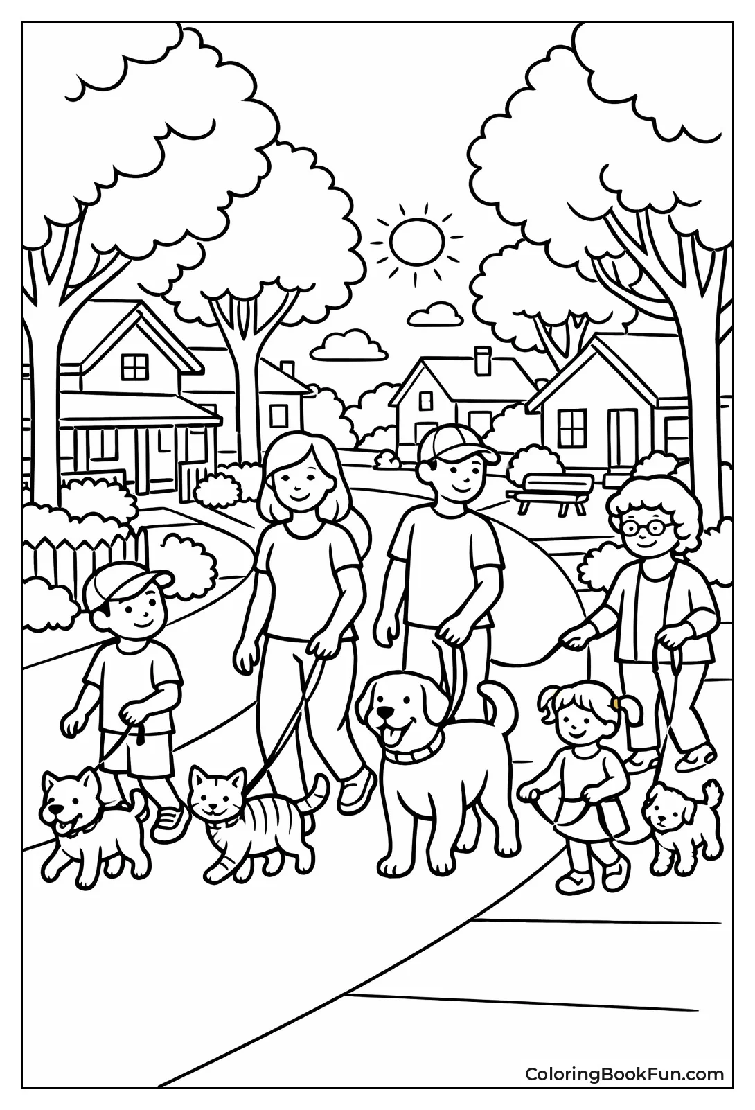 Walking Pets down Path