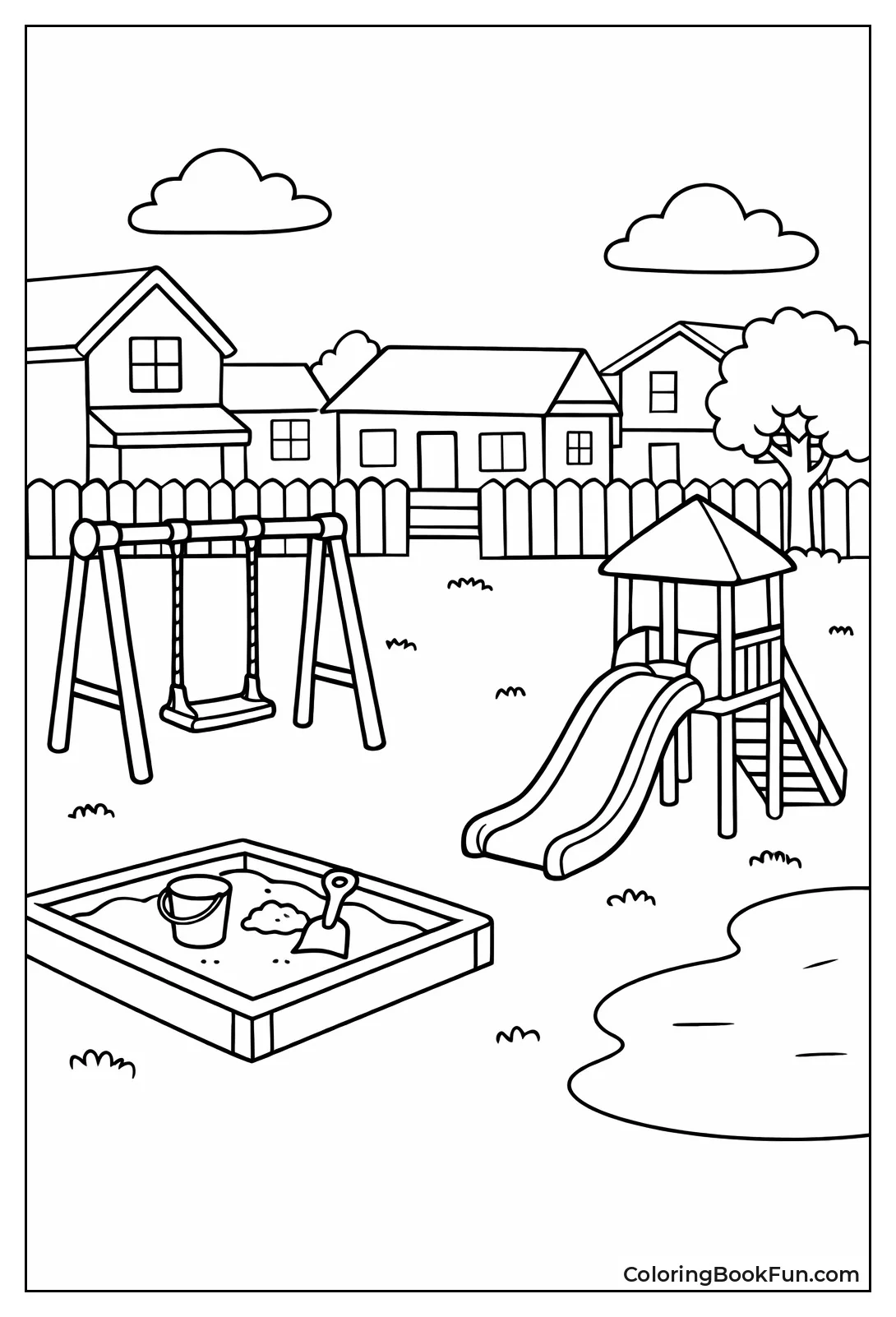 Playground Swings and Slide