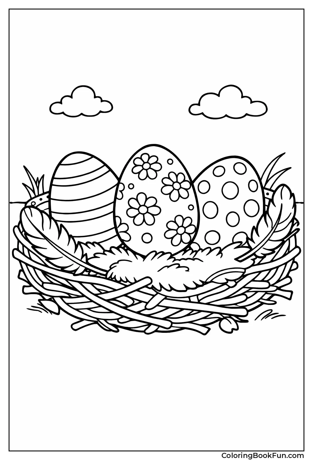 Eggs Nestled in Bird Nest