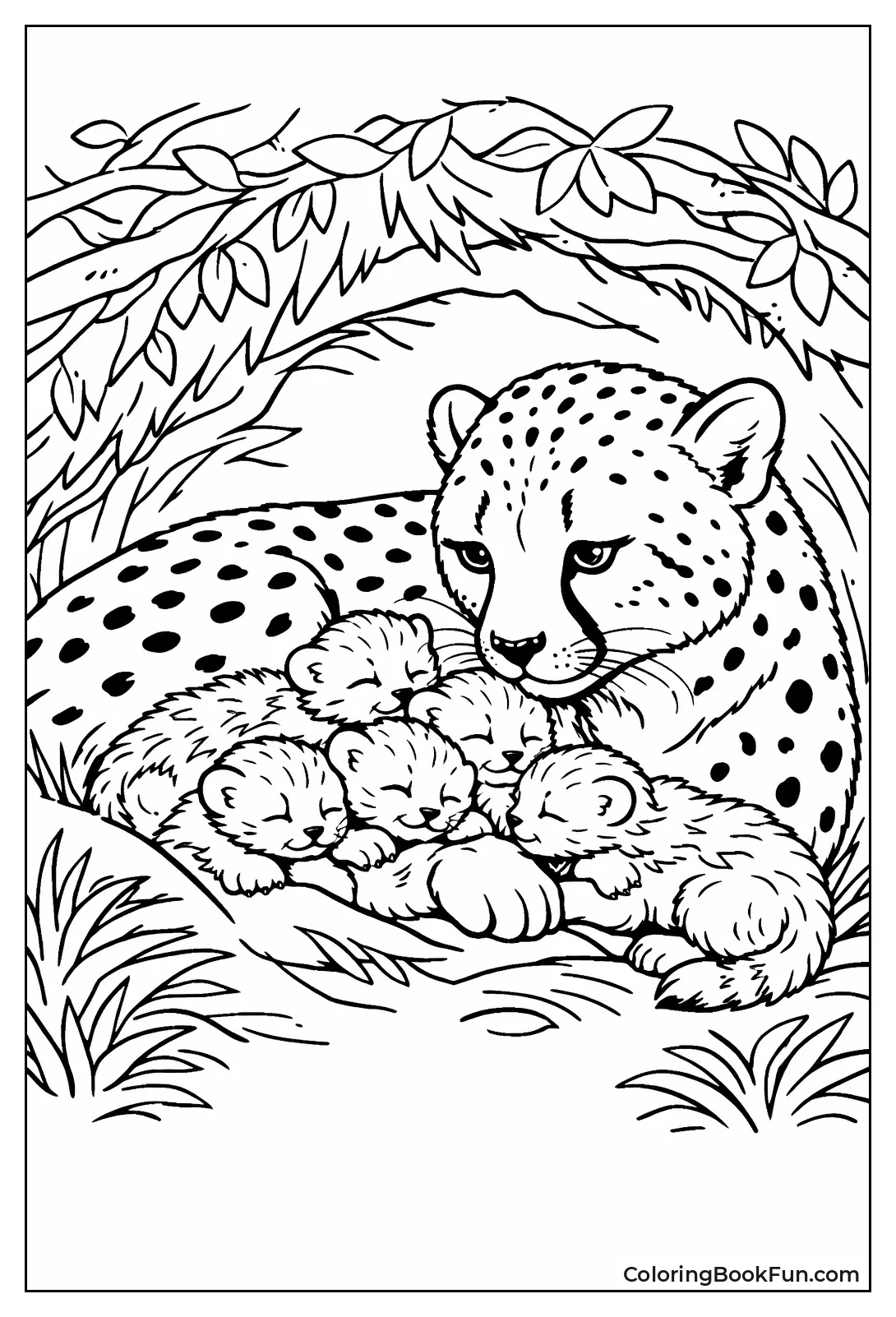 Newborn Cubs in Lair