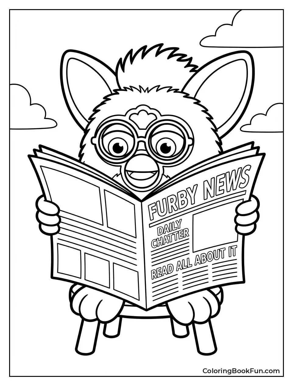 Furby Reading Newspaper Glasses