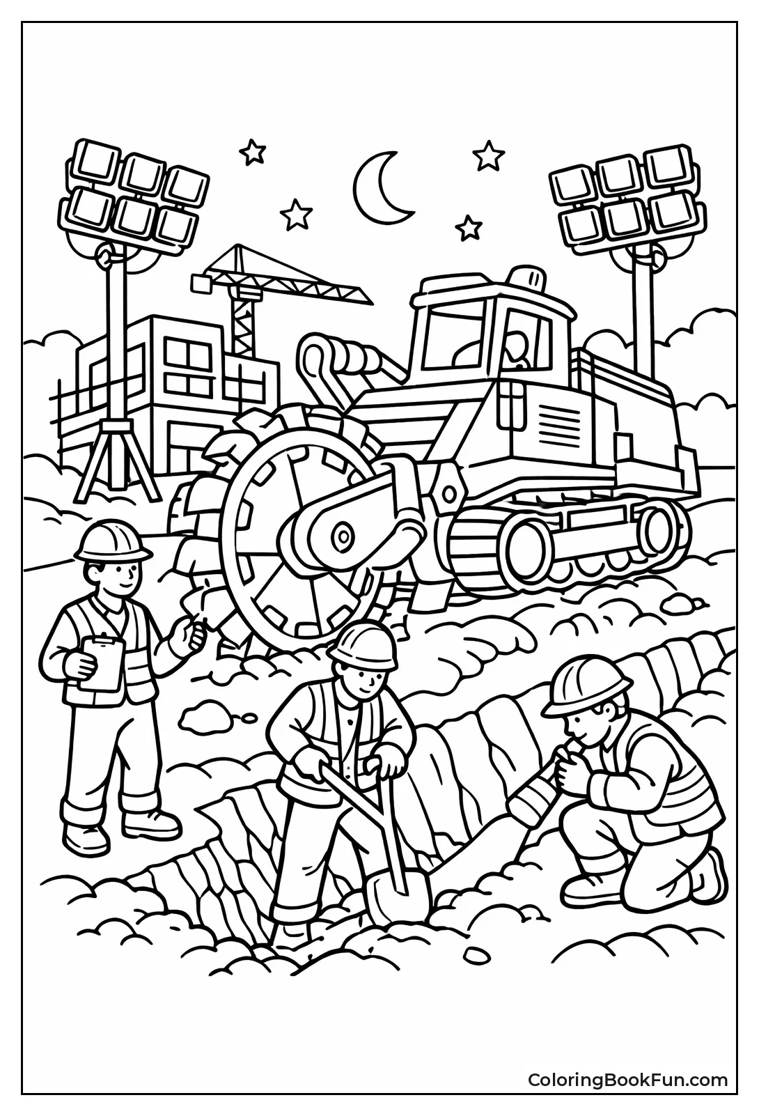 Night Construction with Lights