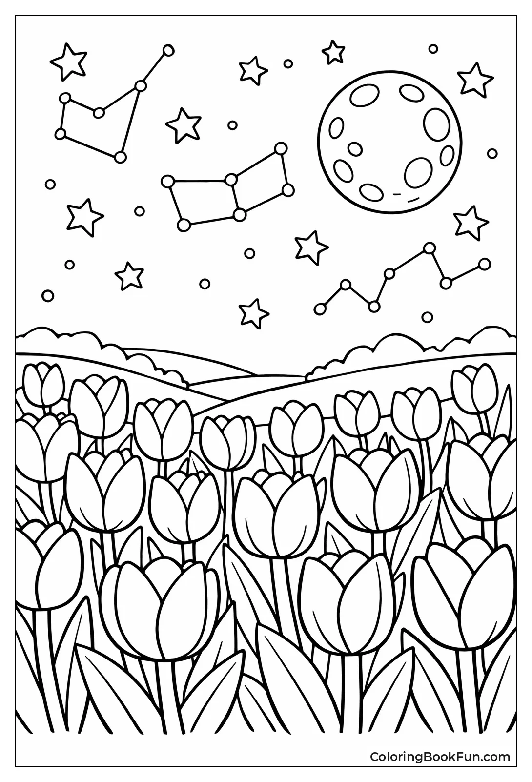 Tulips under Starry Sky