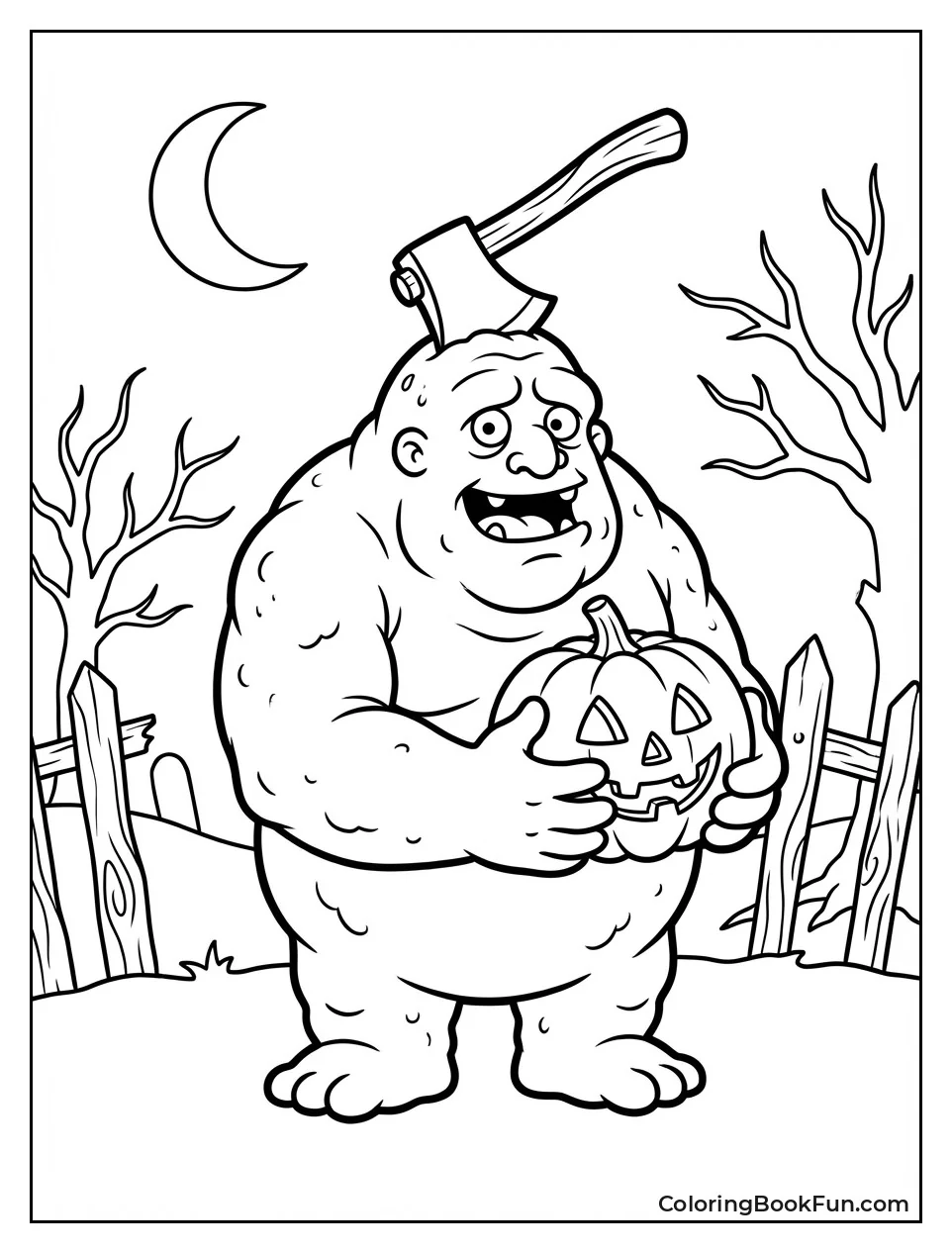 Behemoth Holds Big Pumpkin