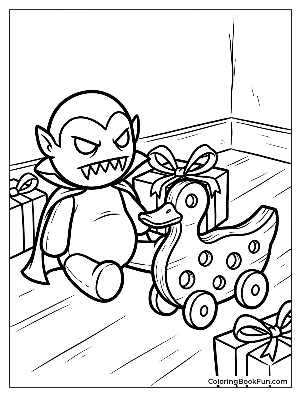 Teddy Sits with Bullet Duck