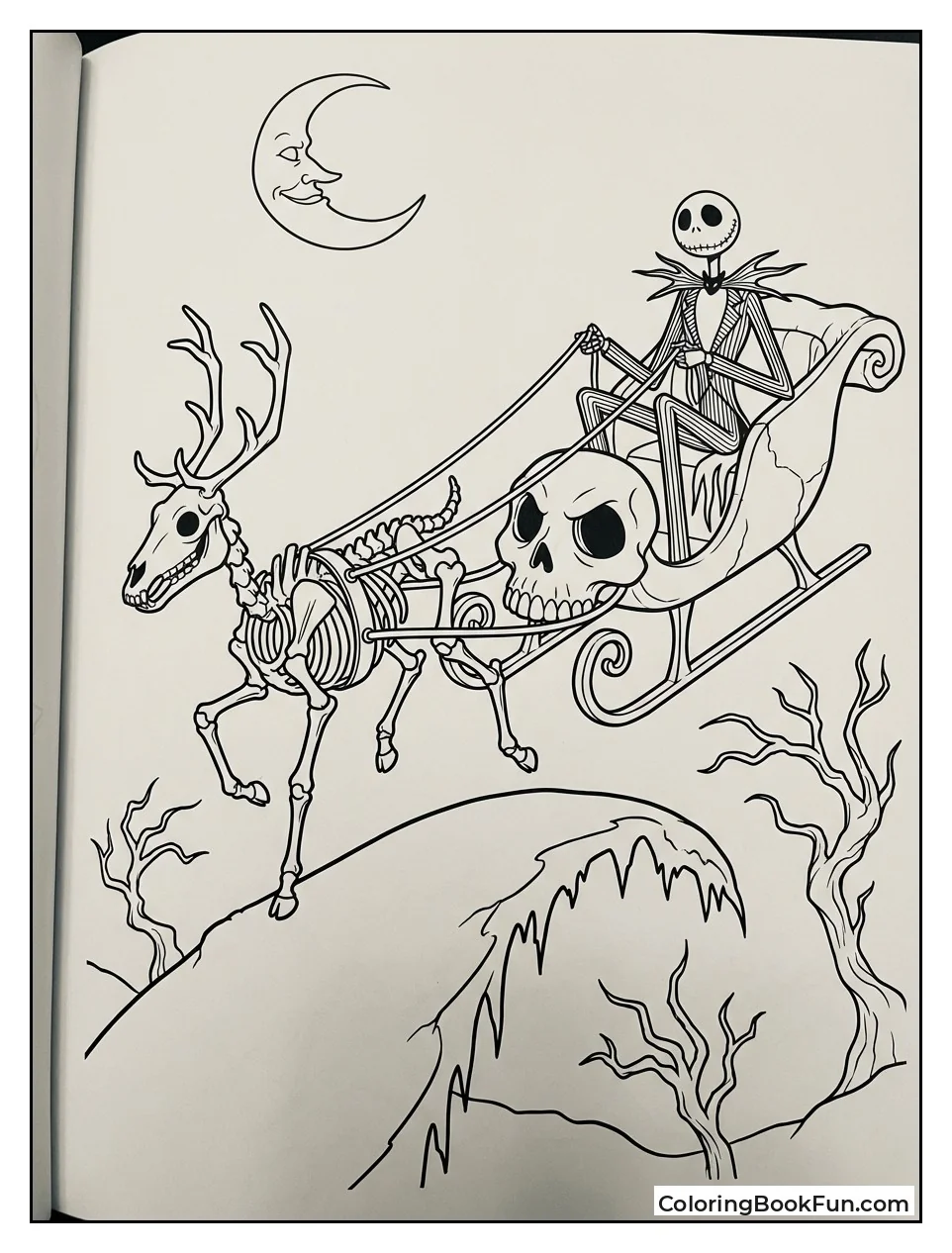 Bony Reindeer Pull Skull Sleigh