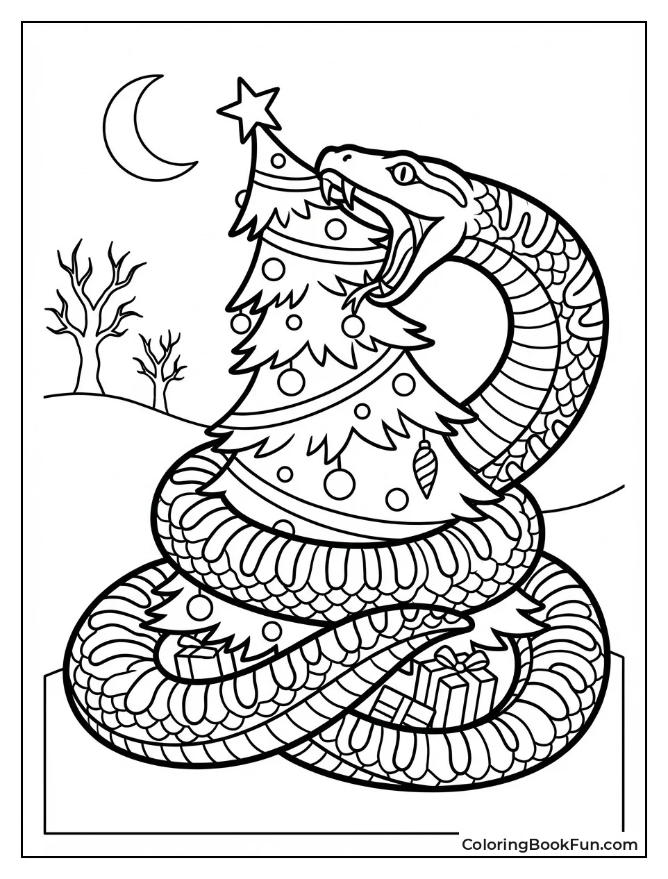 Snake Swallows Christmas Tree