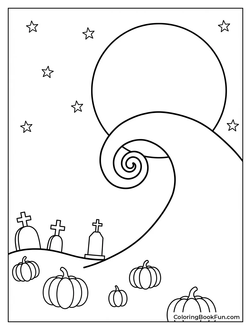 Spiral Hill under Moon