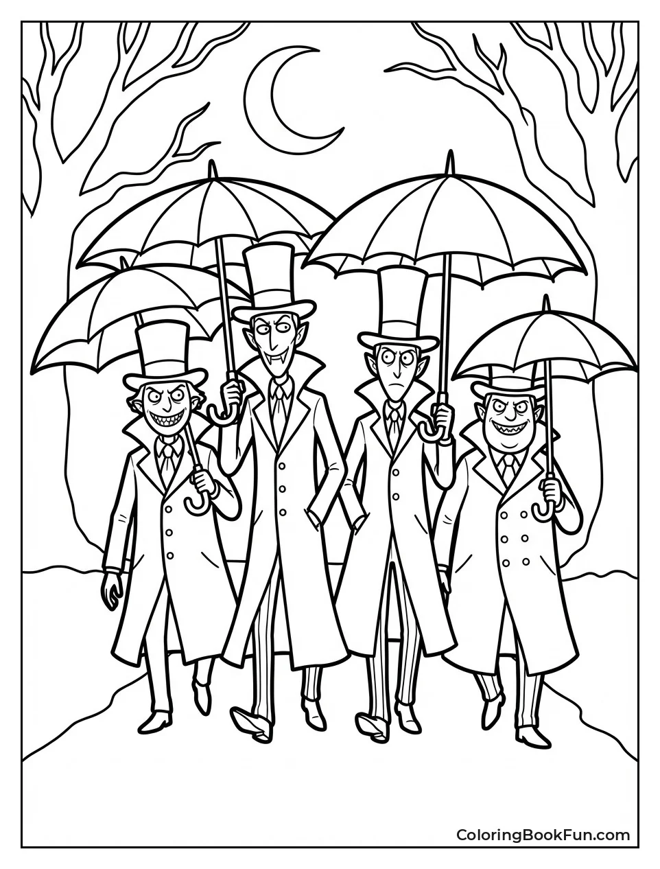 Vampires Walk under Umbrellas