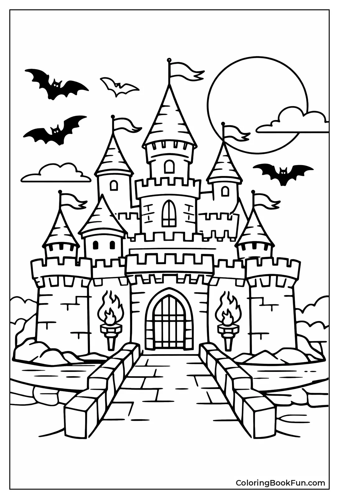 Moonlit Nighttime Castle