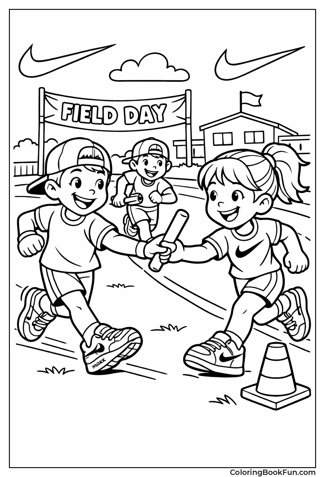 Kids Running Relay Race