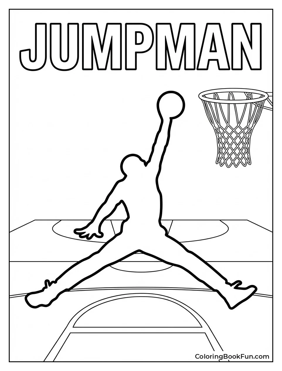 Jumpman Leaping with Basketball