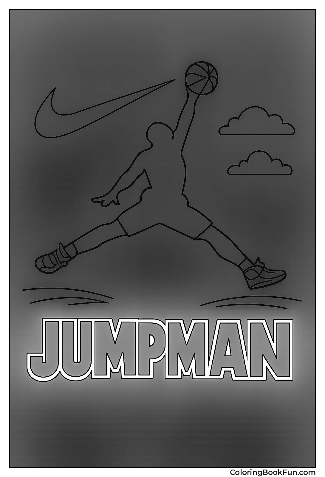 Jumpman Leaping with Basketball