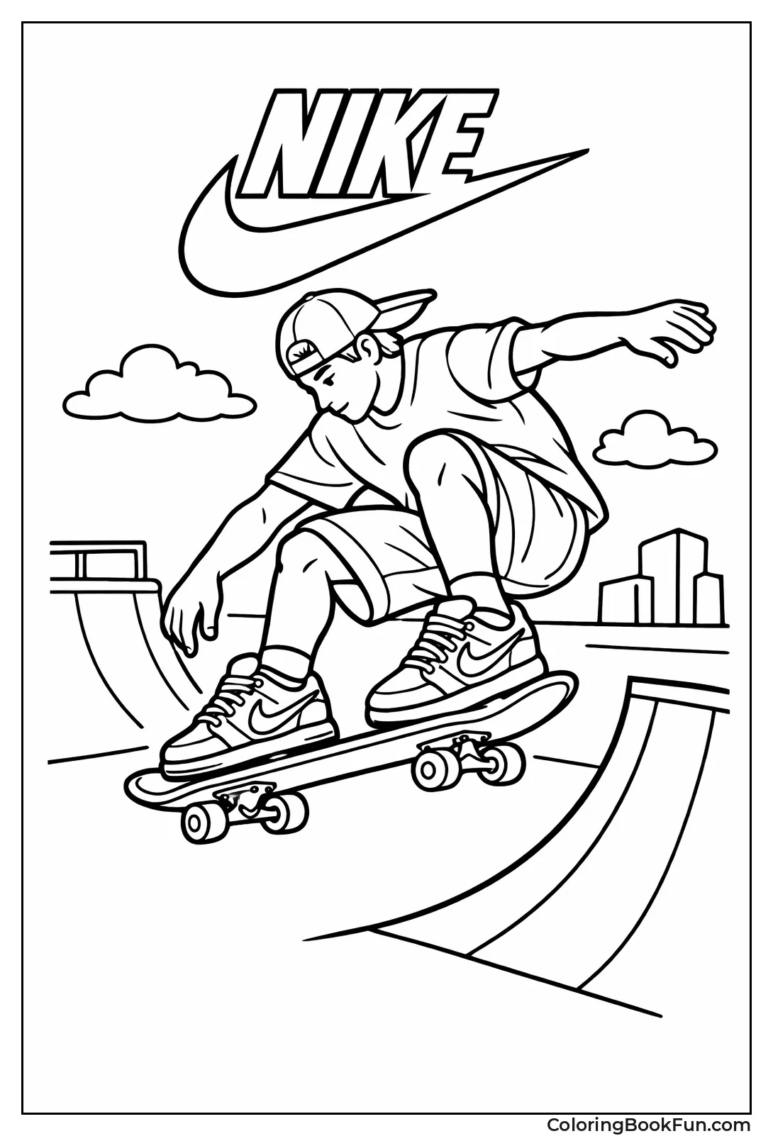 Skater Ollie on Ramp