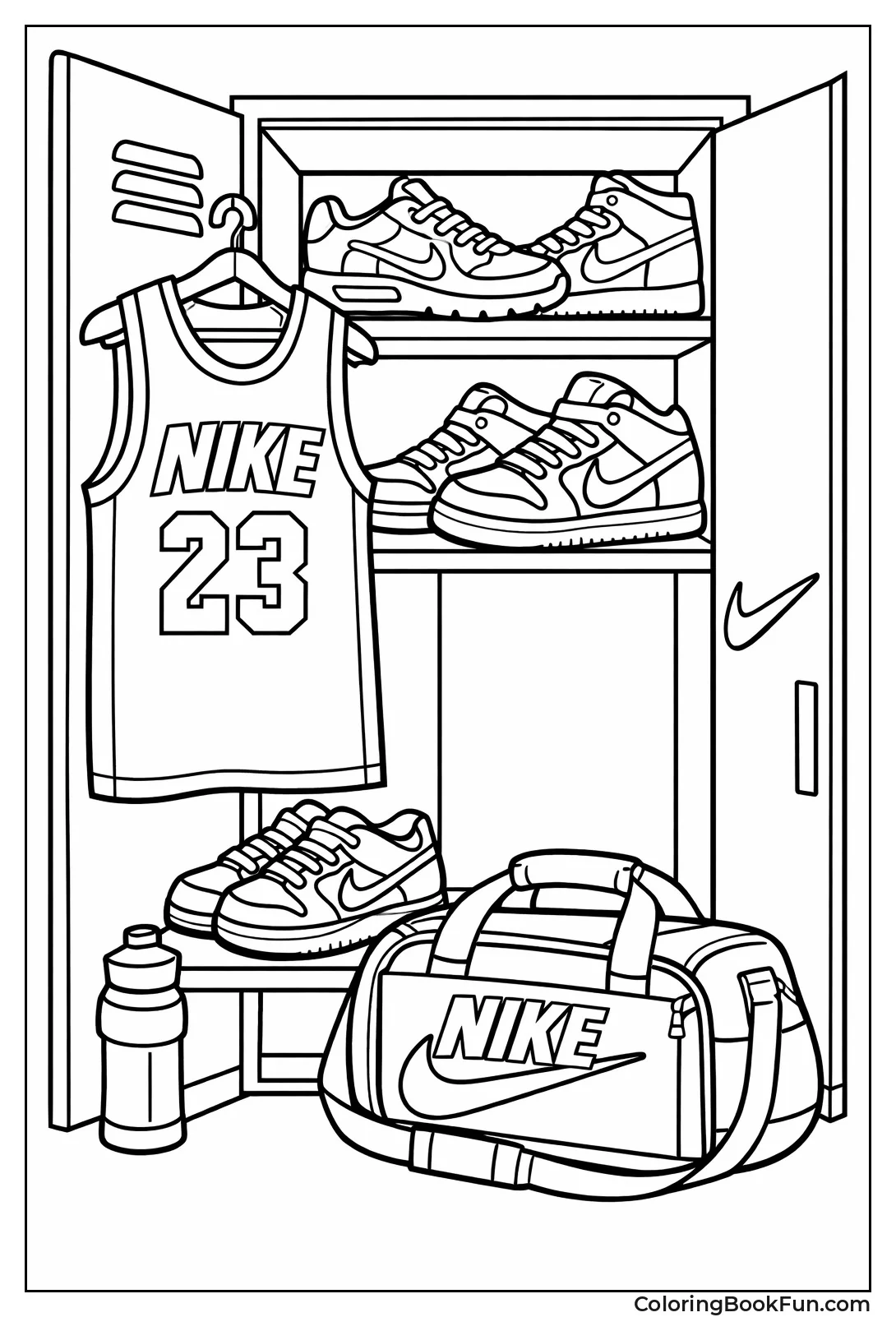 Locker with Nike Sneakers