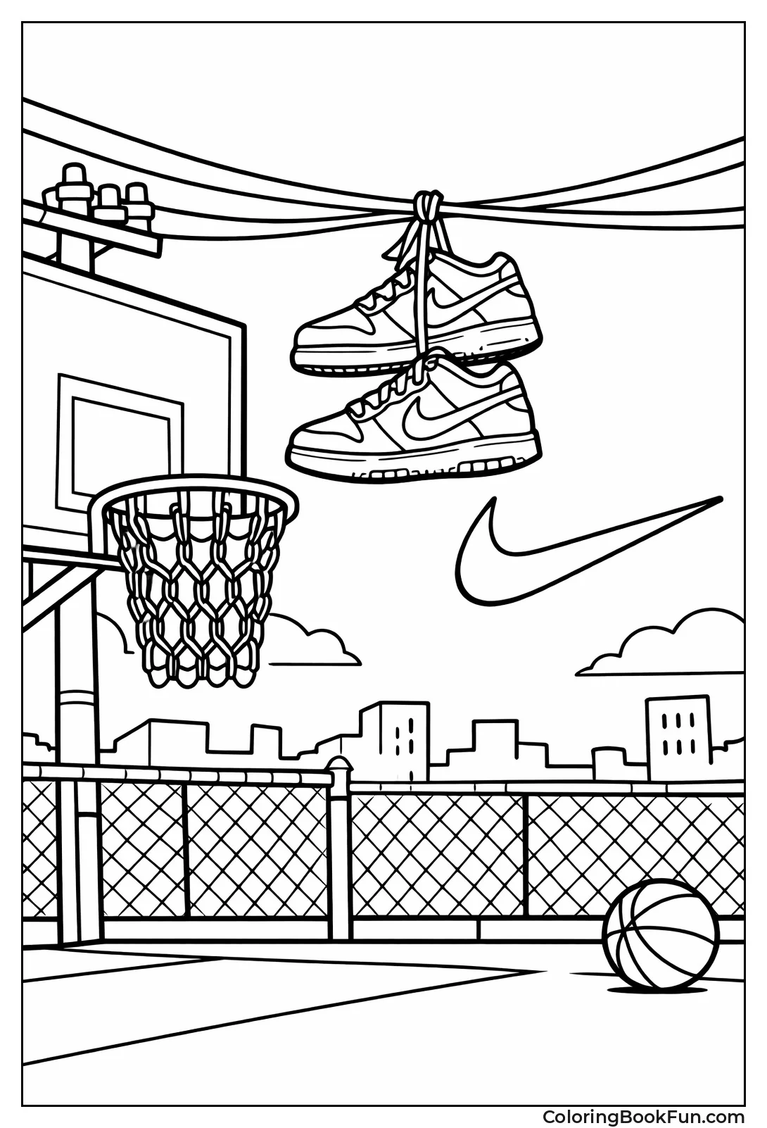 Sneakers on Streetball Hoop