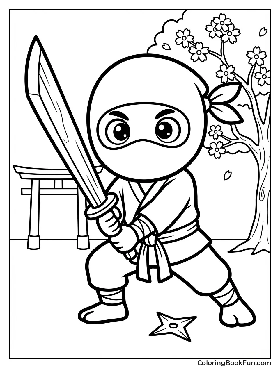 Kid Ninja with Big Sword