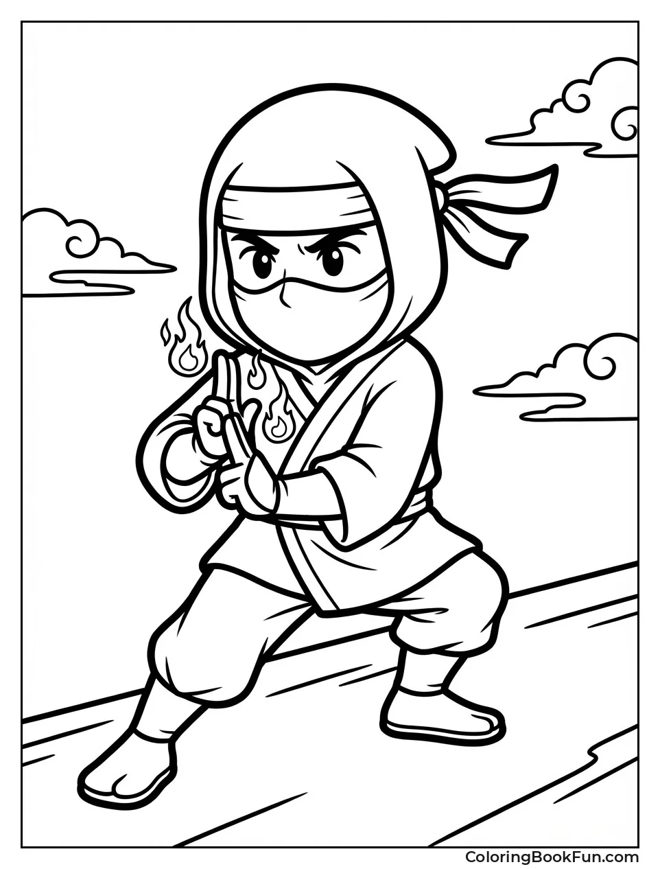 Ninja Making Fire Sparks