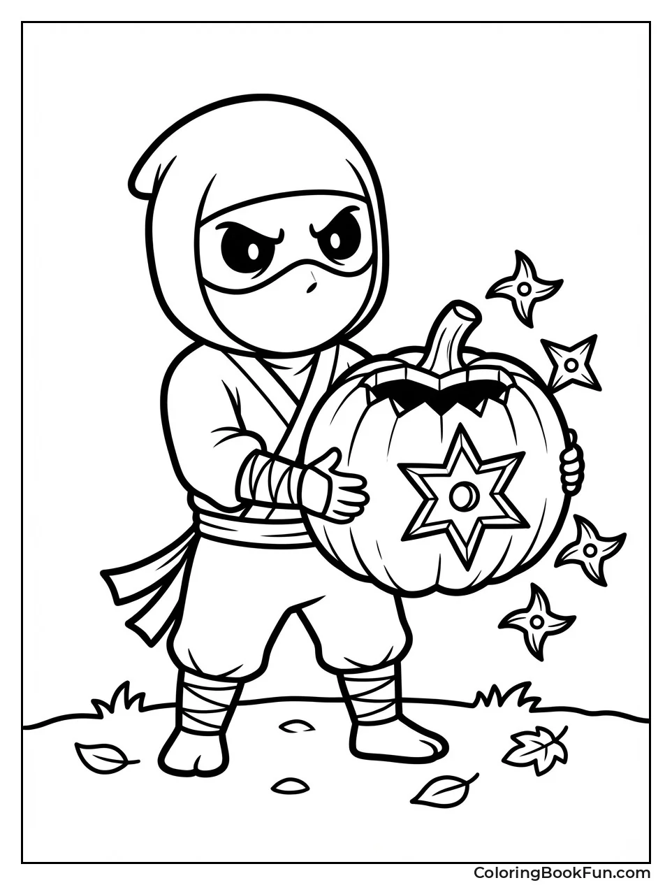 Ninja with Shuriken Pumpkin