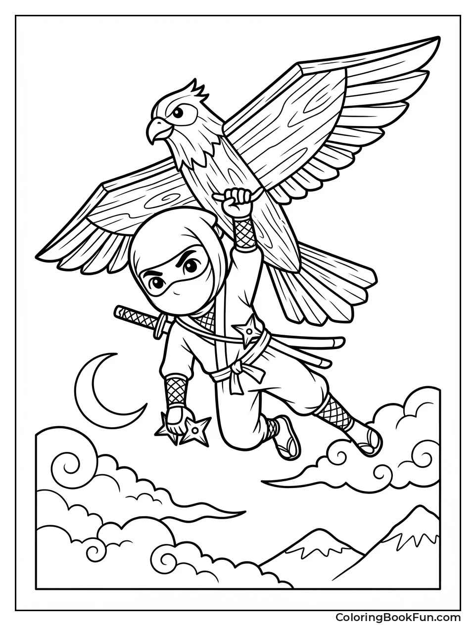 Ninja Hanging from Kite