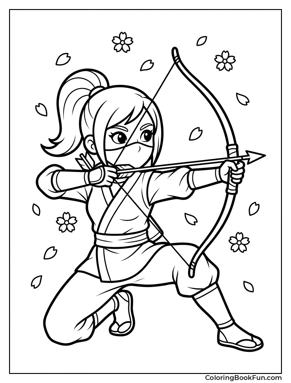 Kunoichi Aiming Bow Arrow