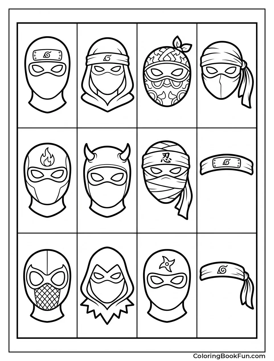 Display of Ninja Masks