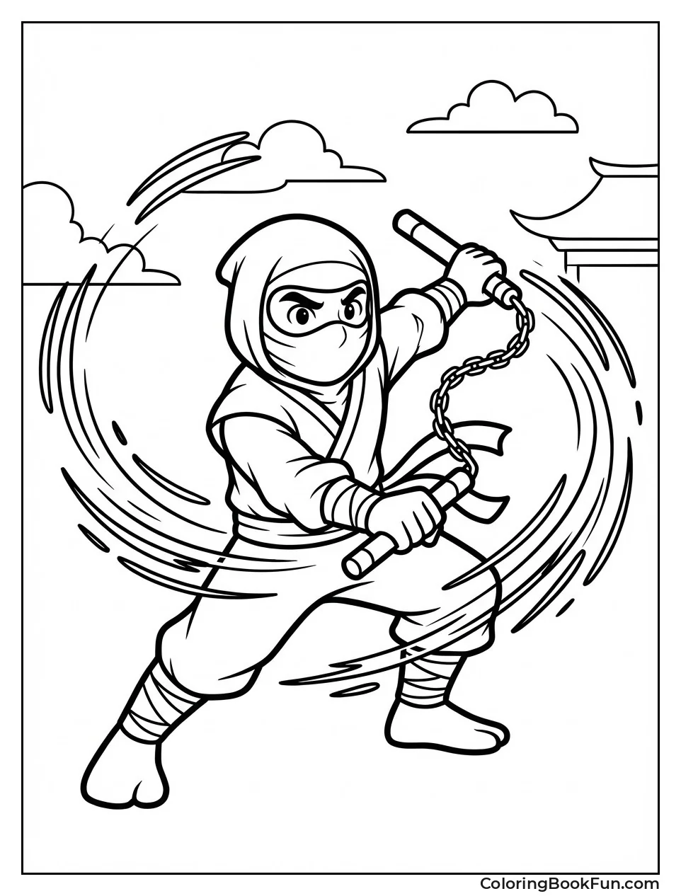 Ninja Spinning Nunchucks Fast