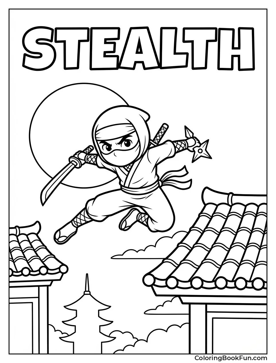 Ninja Leaping across Rooftops