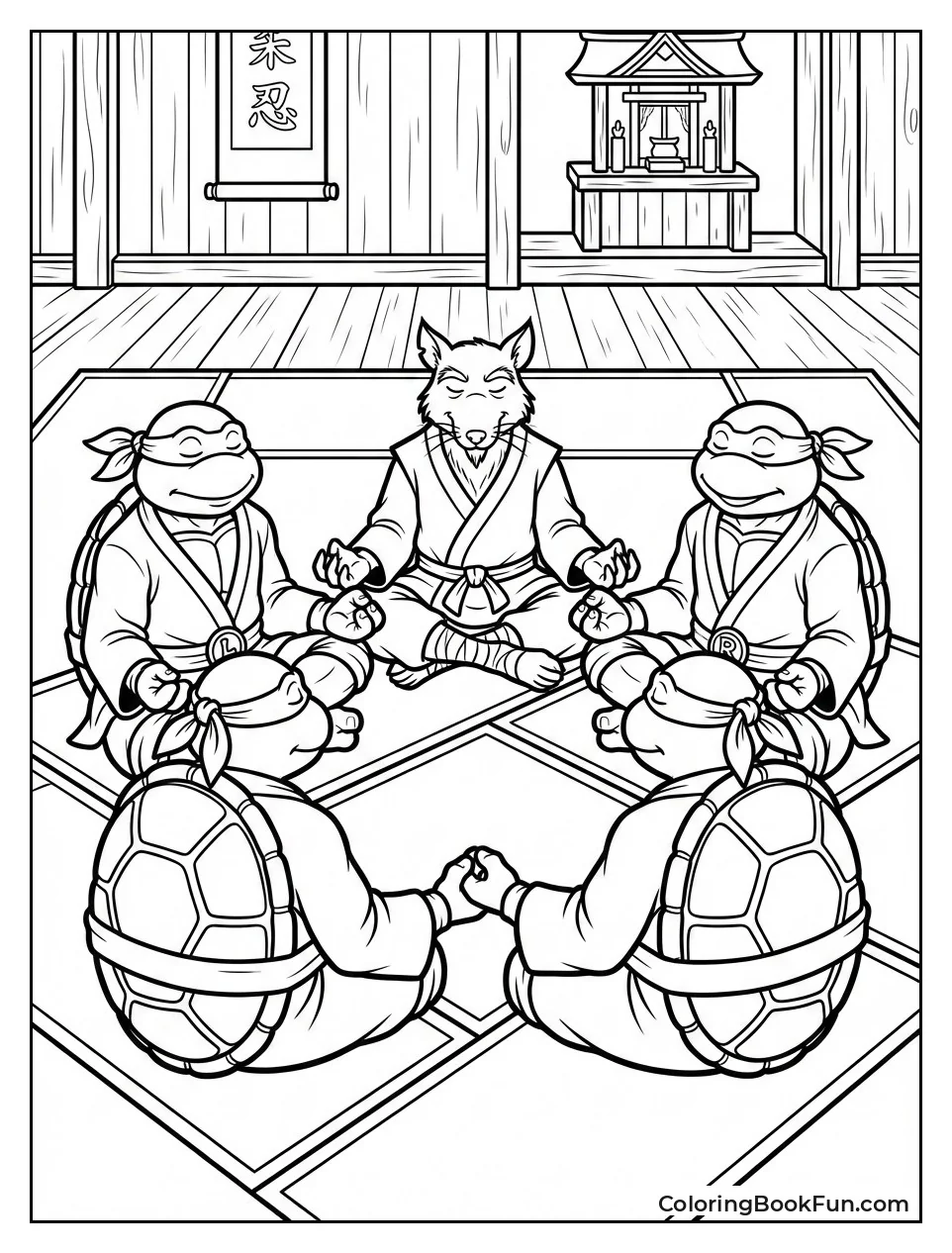 Family Meditates Dojo Circle