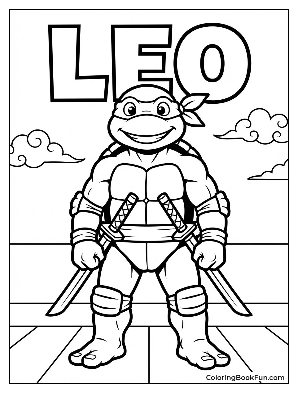 Leonardo Smiles with Katanas