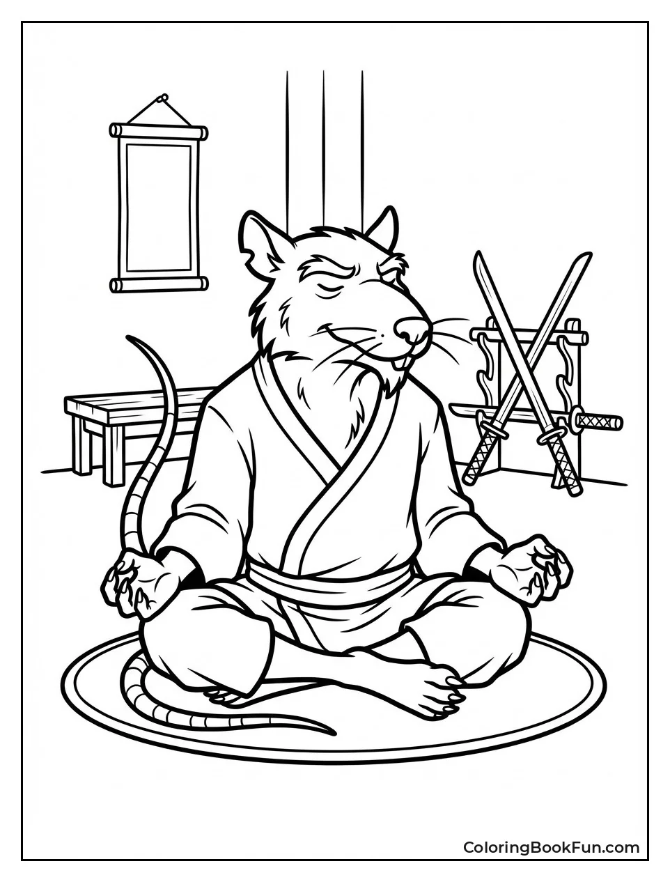 Splinter Meditates in Dojo