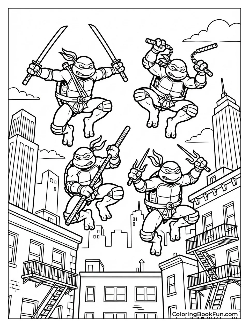 Turtles Jump City Skyline