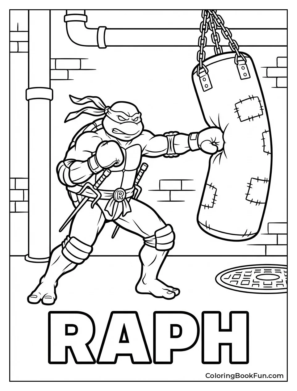 Raphael Hits Punching Bag