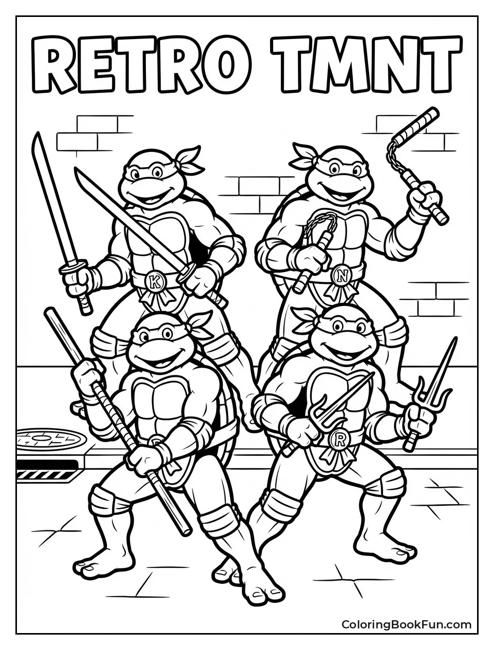 Retro Turtles Heroic Pose