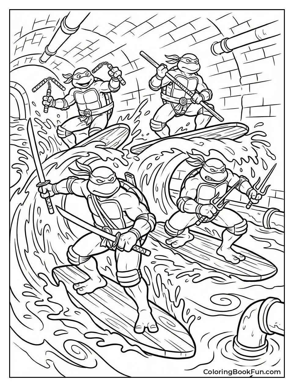 Turtles Surf Sewer Waves