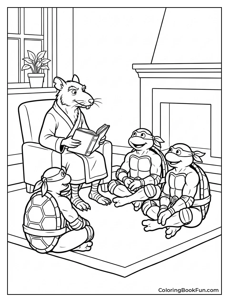 Splinter Reads to Turtles