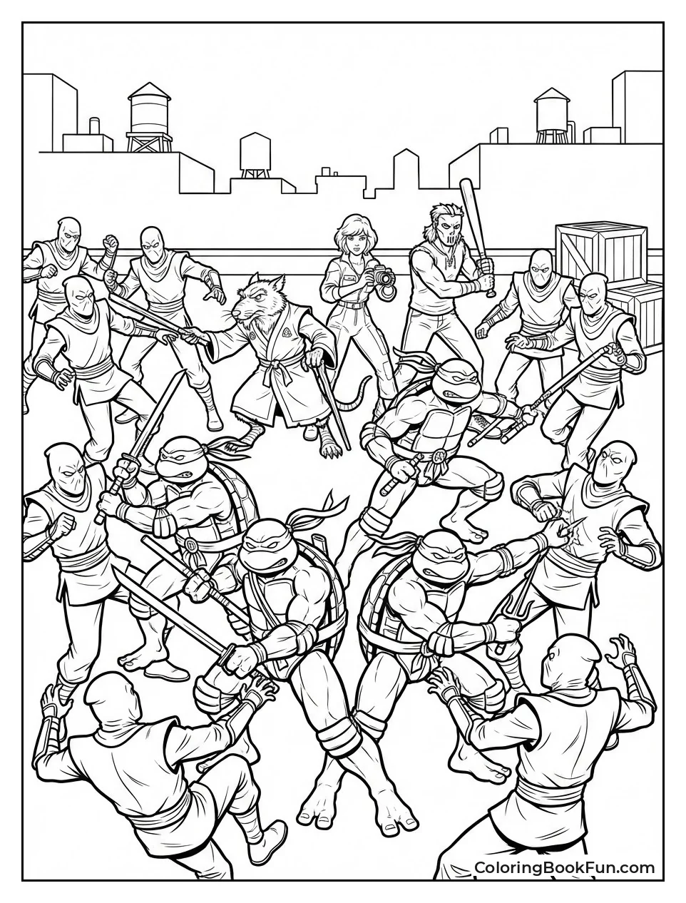 Turtles Fight Foot Soldier Wave