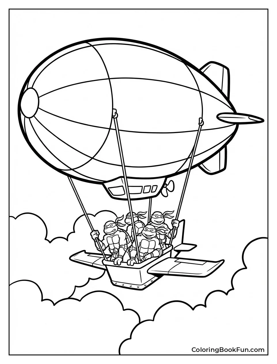 Turtle Blimp Soars Clouds