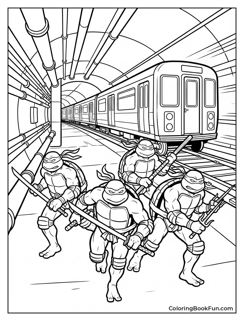 Turtles Race Subway Train