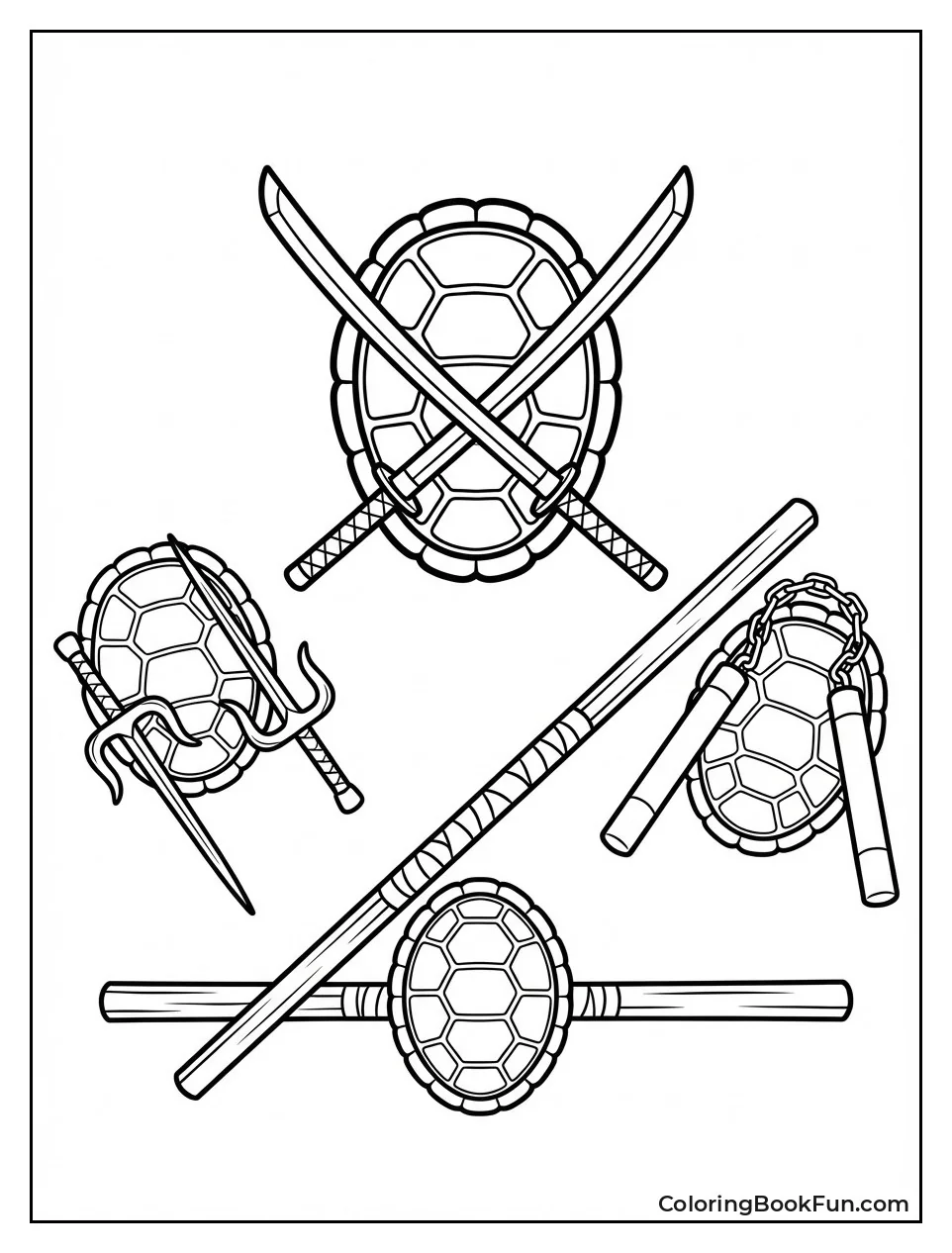 Turtle Weapons Lineup Display