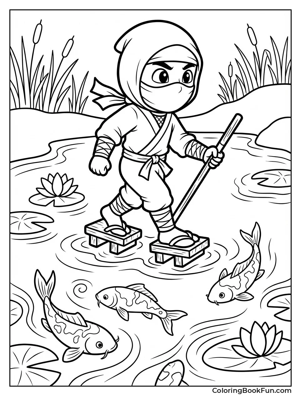 Ninja Walking on Water