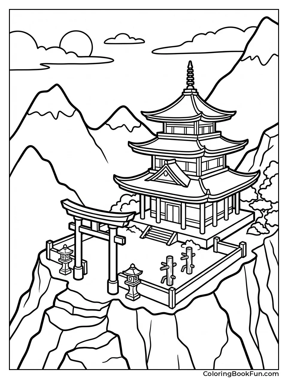 Monastery Sits on Mountain