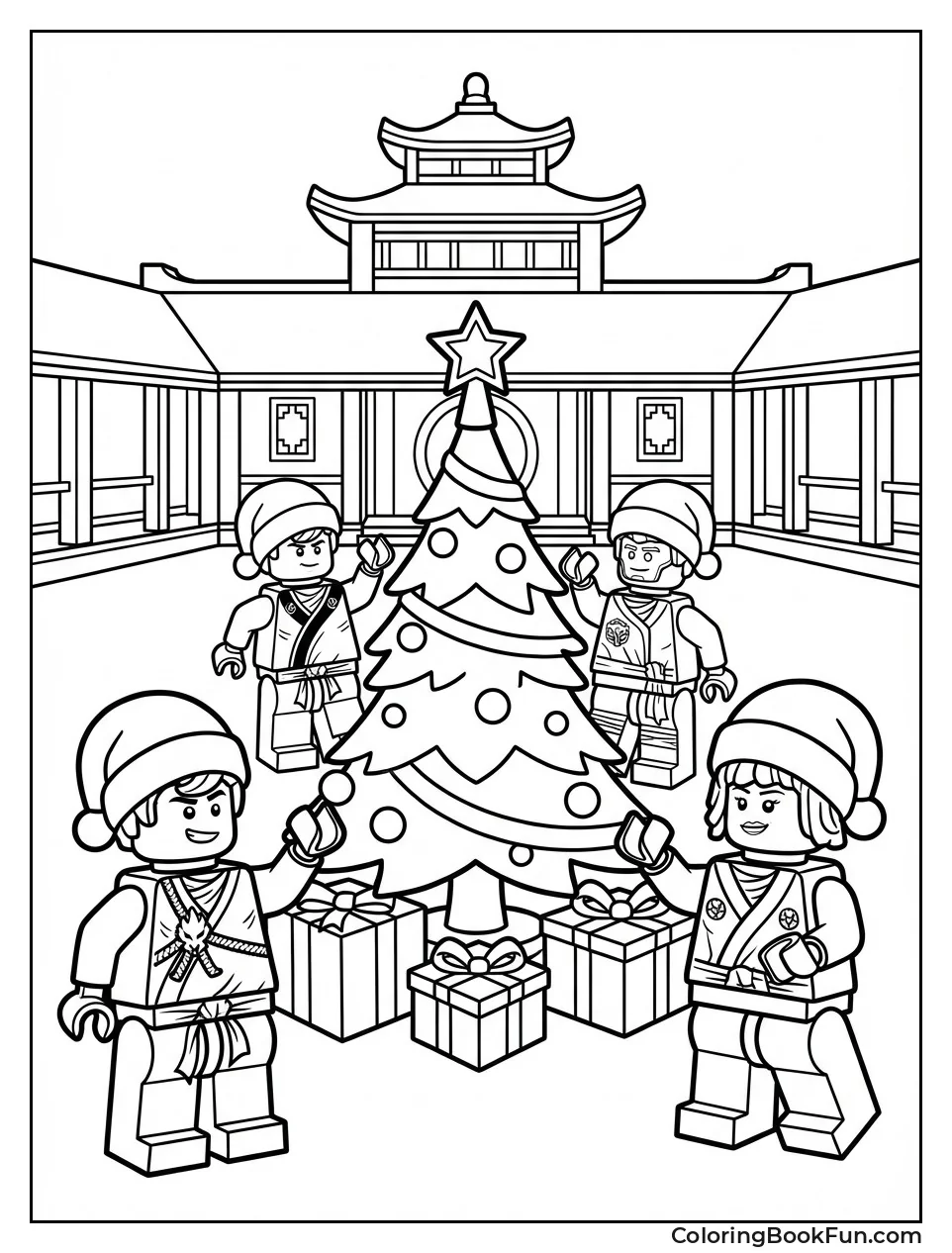 Ninjas Celebrate Christmas Tree
