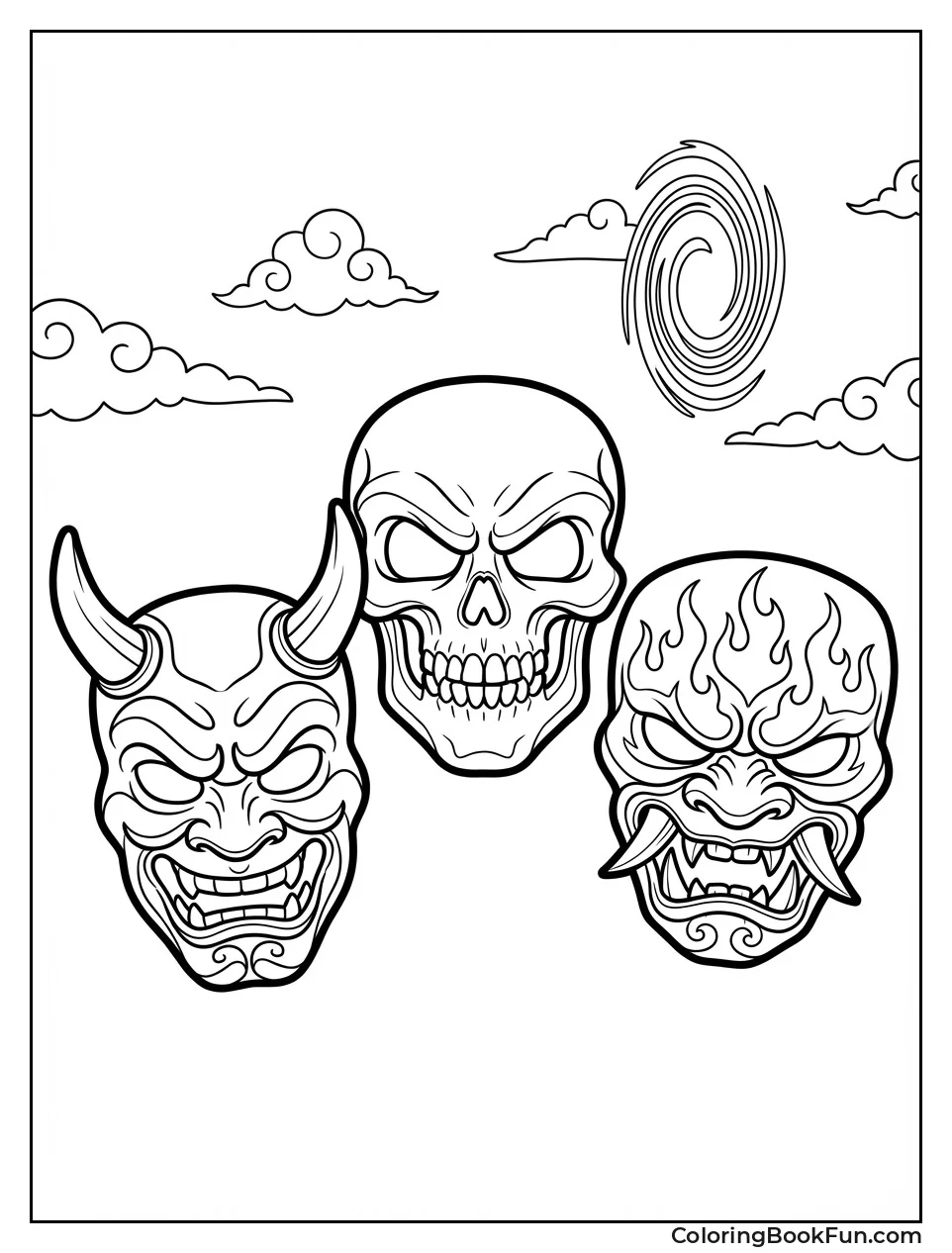 Oni Masks Glow Darkly