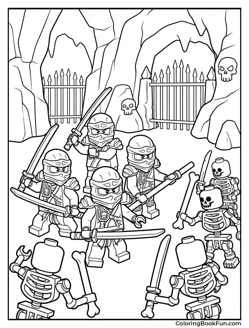 Ninjas Fight Skeleton Army