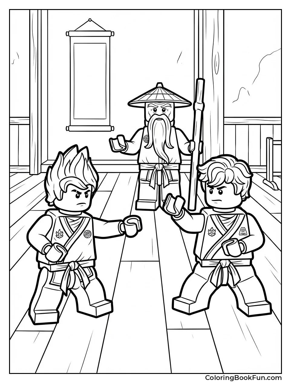 Ninjas Train in Dojo