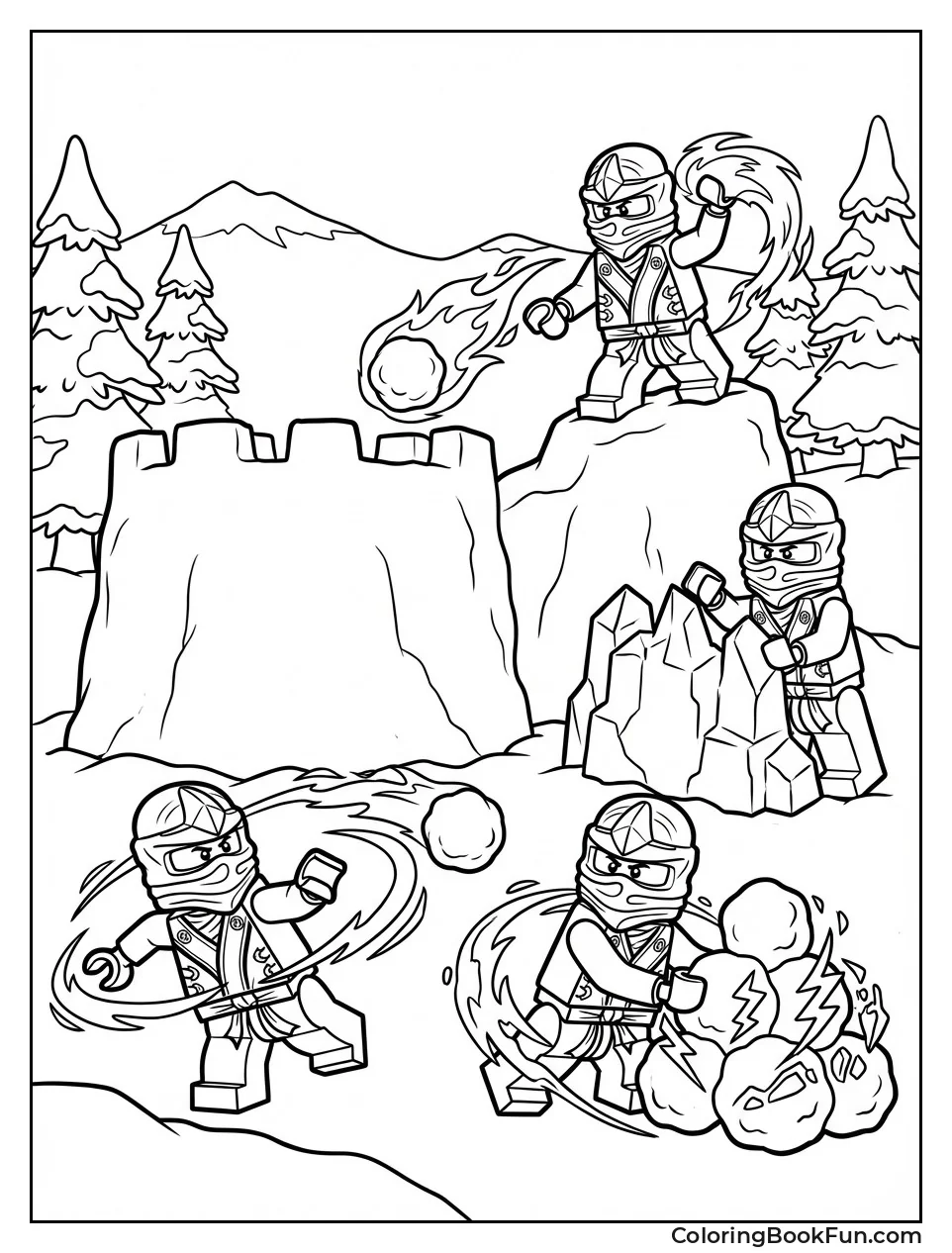 Ninjas Build Snow Forts