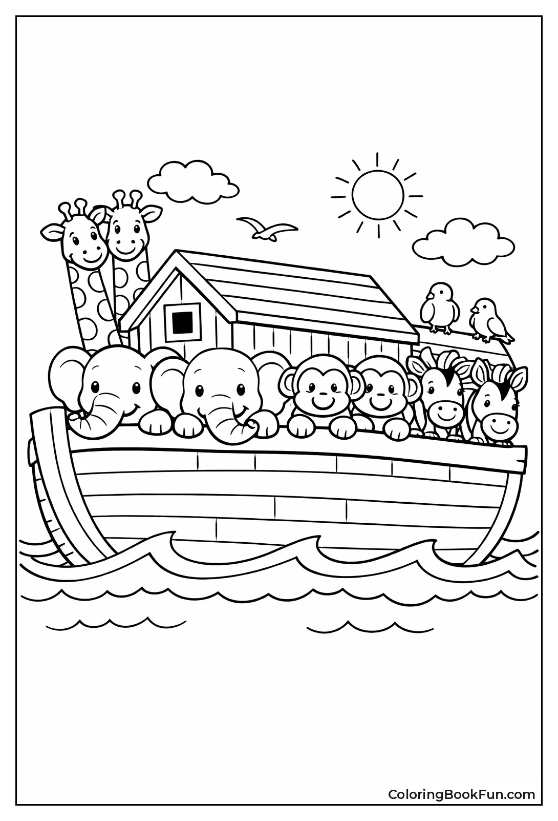 Animals Peek from Deck