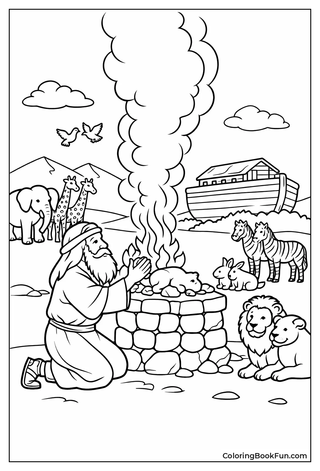 Noah Builds Altar Fire