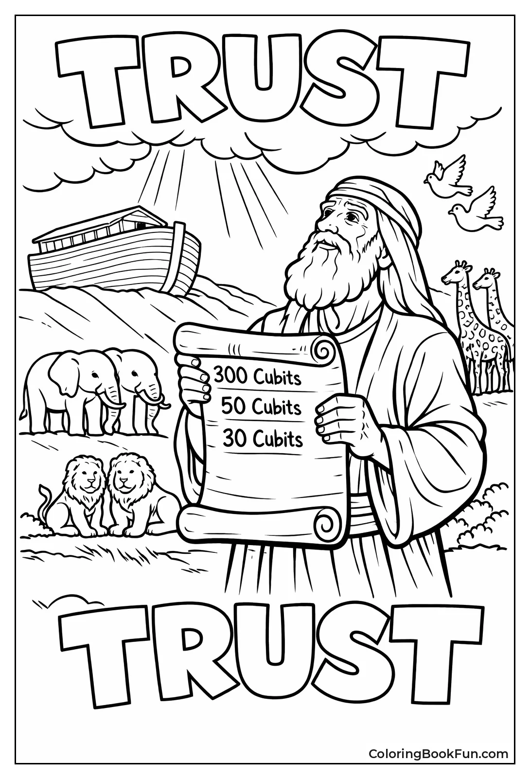 Noah Studies Ark Plan